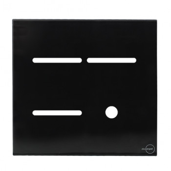 Placa p/ 3 Interrupores + Furo 4x4 - Novara Glass Preto Brilhante